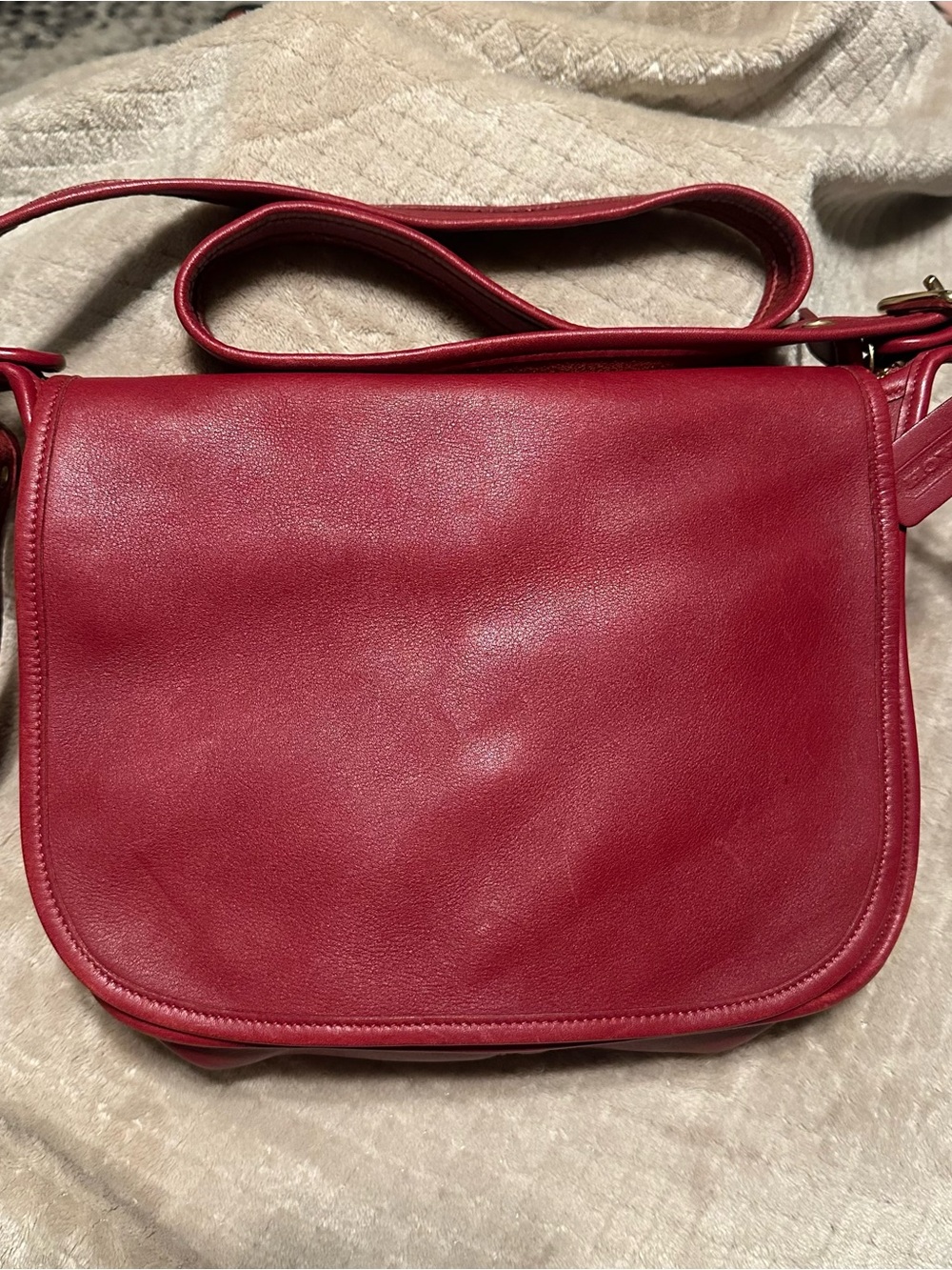 Vintage Coach Patricia Legacy  Red Leather Crossbody Bag #9951